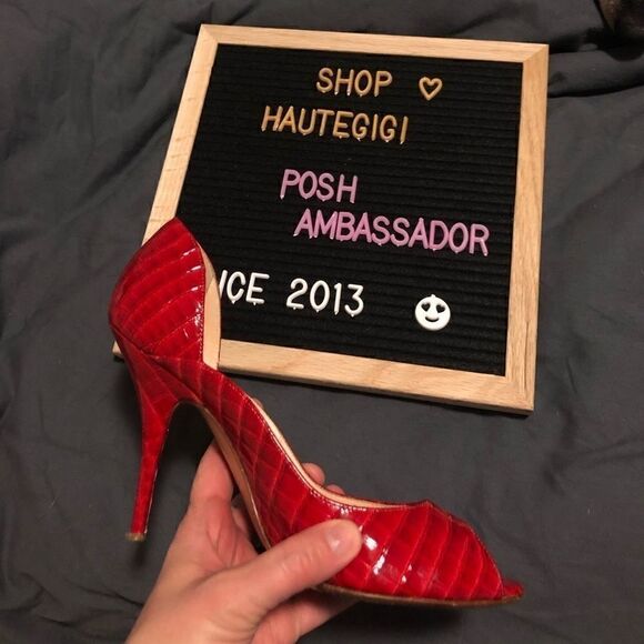 [casadei] reptile d’orsay peep toe pumps EUC - Picture 2 of 8